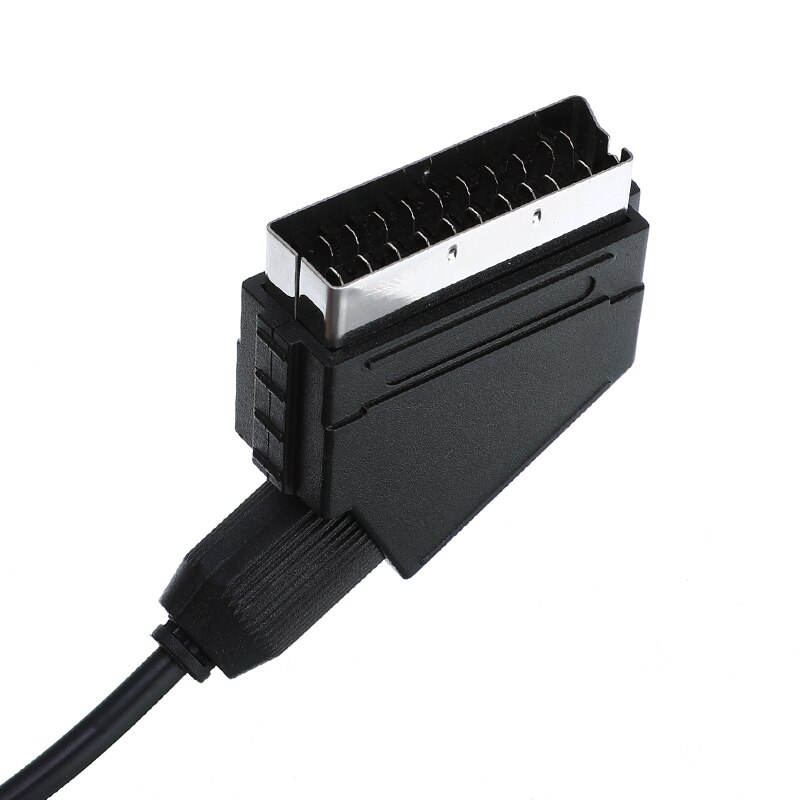 Black 1.8M/6FT Scart AV TV Video Cable Lead For Sega Saturn NTSC & PAL Version