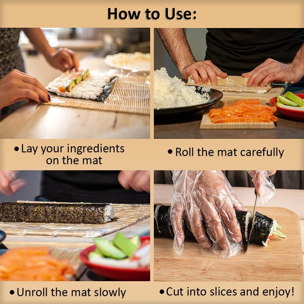 Bamboo Sushi Making Kit Sushi Roller Mat Chopsticks And Paddle Sushi Tools Japanese Food Rice Roll Mold Cooking Accessories