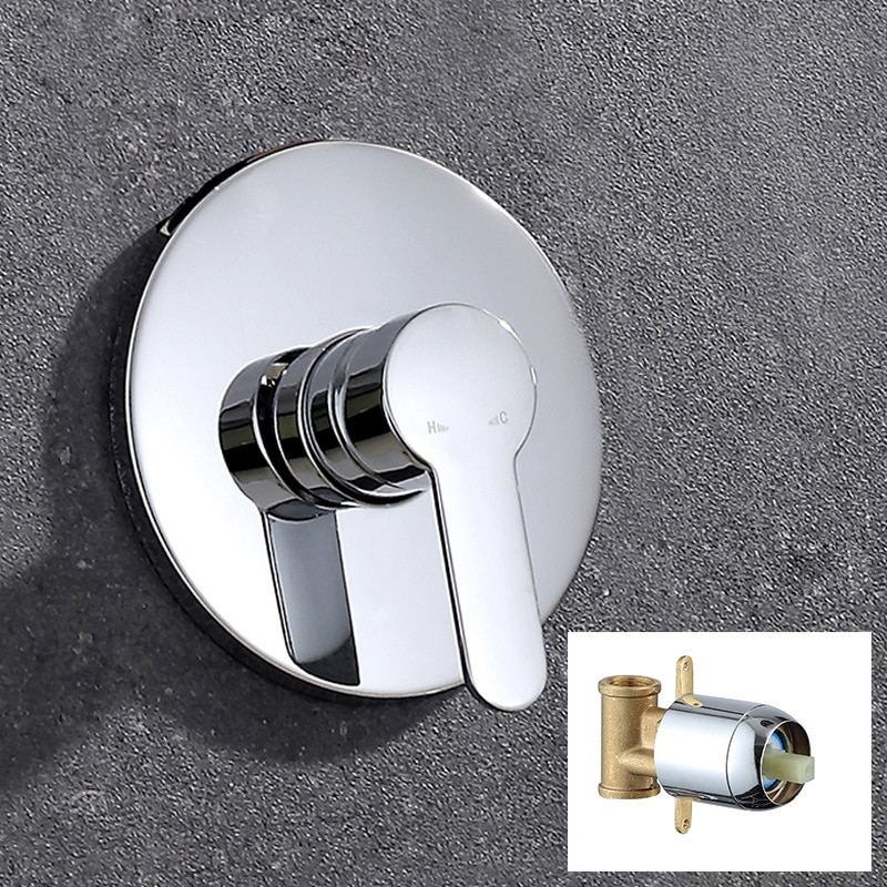 Bathroom Shower Set Wall Mounted Cold Water Tap Concealed Nozzle Shower Set Rainfall Rain Shower Head Single Lever for Hotel