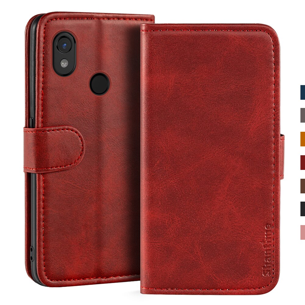 Fodral för cat  s52 fodral magnetiskt plånbok läderfodral för cat  s52 stativ coque telefonfodral: Röd