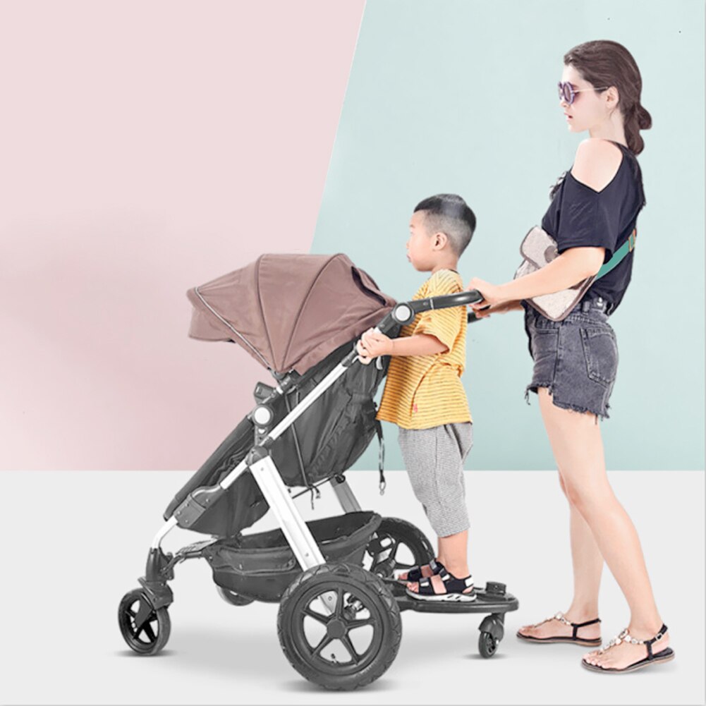 Kid Stroller Pedal Adapter Exquisite Craftsmanship Sturdy Durable Second Child Hitchhiker Trailer Standing Plate with Seat