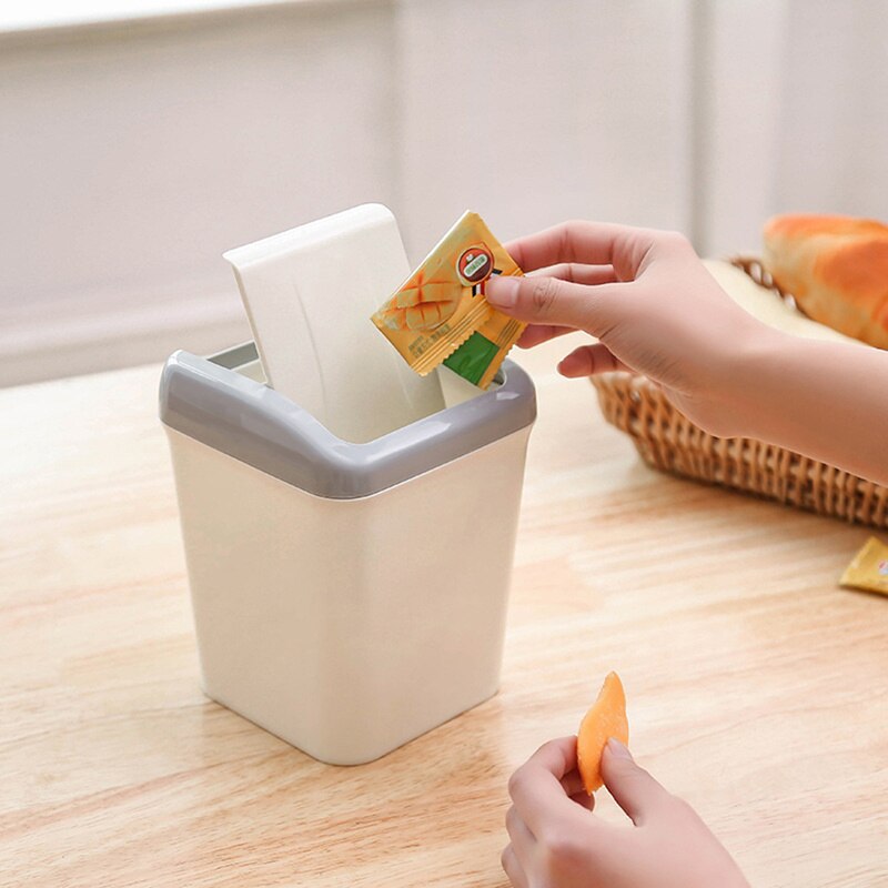 Home Storage Box Kitchen Cute Mini Waste Bin Office Bathroom Trash Can Desktop Garbage Box Table Dustbin Sundries Barrel Bins