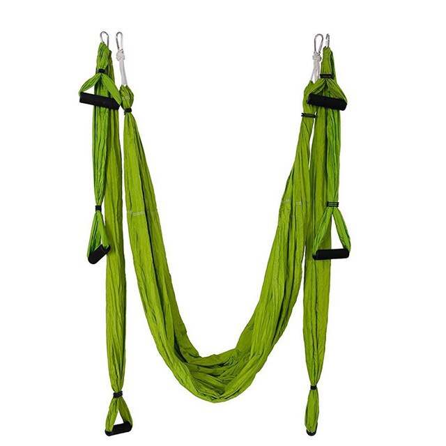 Yoga hängmatta swing fallskärm tyg inversion terapi anti-gravitation hög styrka dekompression hängmatta yoga gym hängande 6 grepp