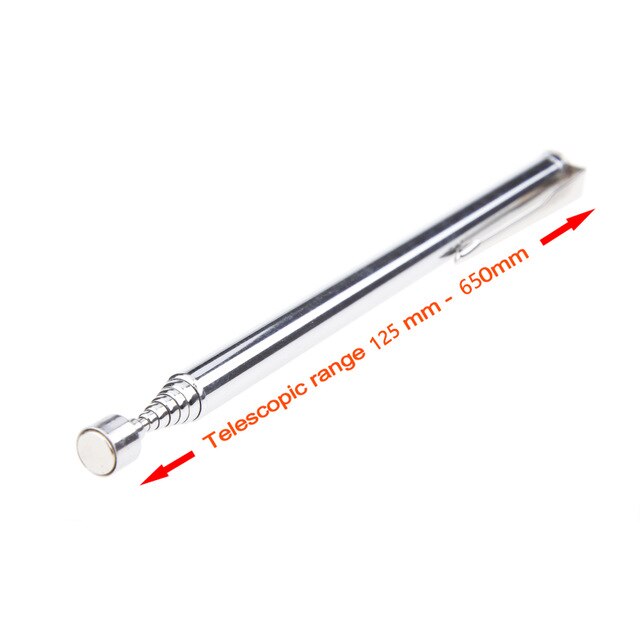 Mini Draagbare Telescopische Magnetische Magneet Pen Handige Tool Capaciteit Voor Picking Up Moer Bout Uitschuifbare Pickup Staaf Stok: silver