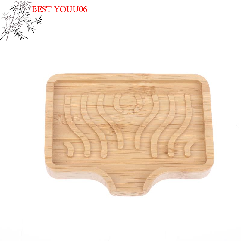 (YOUU06)Bamboo Soap Dish Holder Tray Wood Bar Soap Saver Self Draining Case for Bathtub Hotel Home Countertop Drying Sink