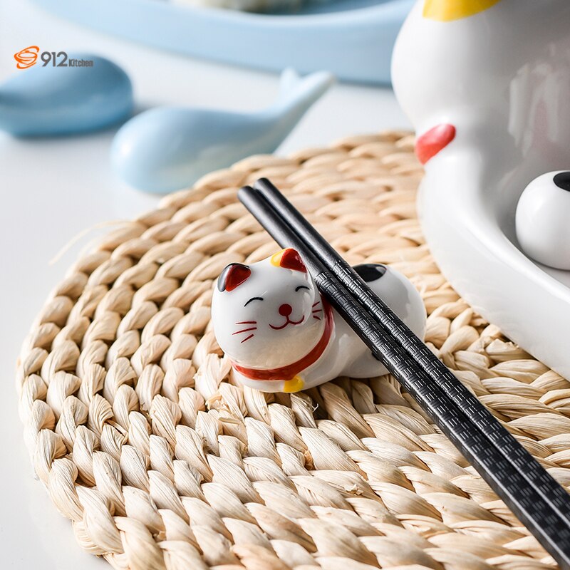 Plateau de rangement en céramique japonais plateau de rangement mignon Kitty baleine Sushi assiette Sushi vaisselle vaisselle assiettes froides de ménage