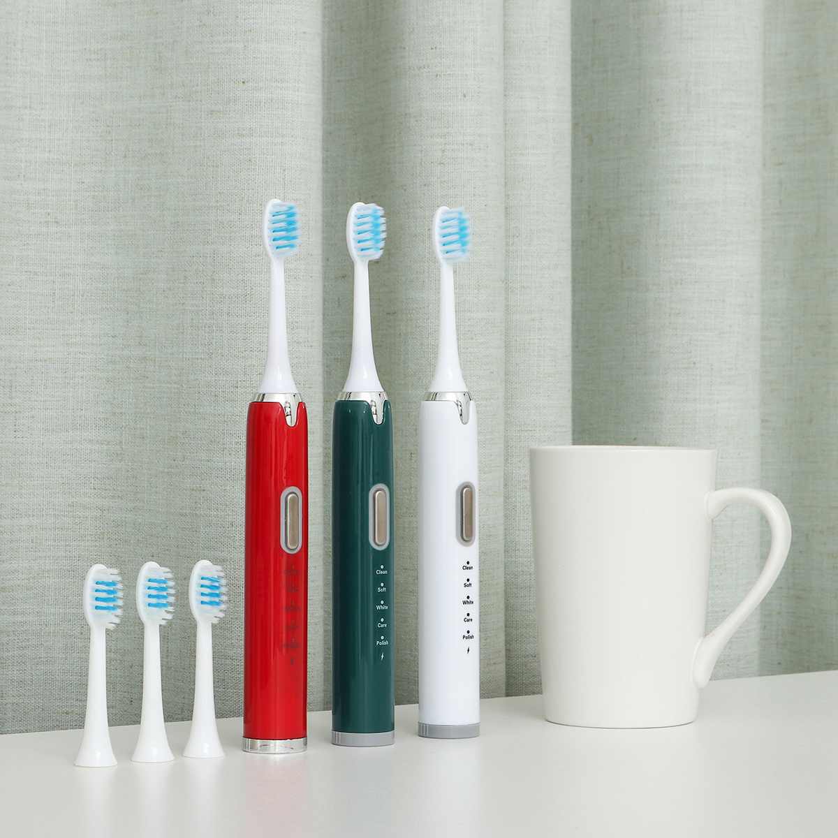 Electric Toothbrush USB Rechargeable Automatic Sonic ToothBrush 5 Models Waterproof Cleaning Bathroom Tool with 4 Brush Heads
