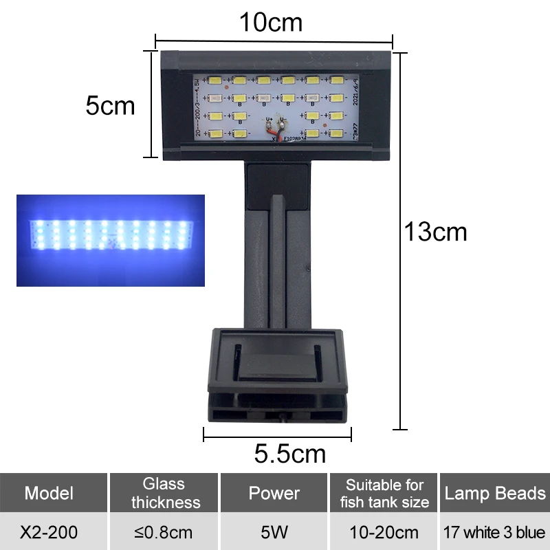Aquarium Beleuchtung 5W/7W/9W/12W LED Aquarium Licht Ultra-dünne Anlage Wachstum Clip Licht Aquarium Beleuchtung Aquarium Zubehör: WHITE / AU Stecker