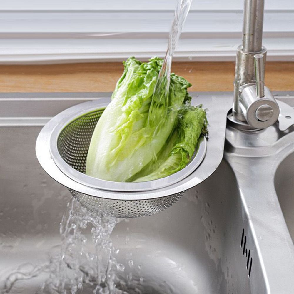Drain Water Basket Sink Drain Basket Kitchen Basin Organizer Swan Shape Drain Strainer Basket Hanging Stainless Steel