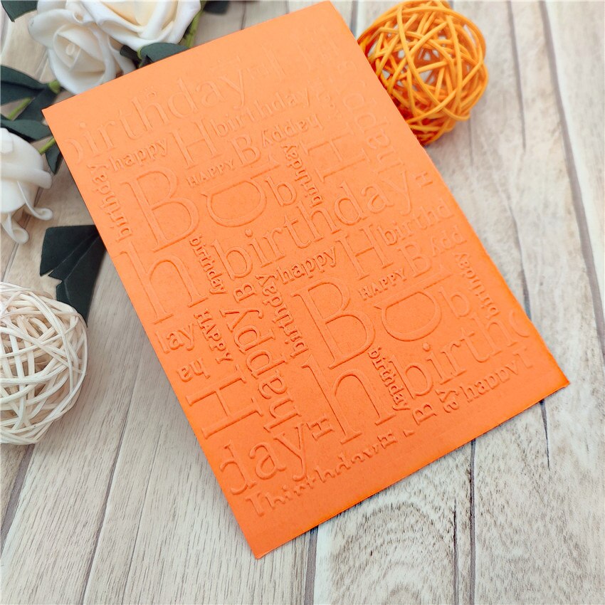 Qoiseys Happy Birthday Embossing Folder - Plastic Card Making Template For DIY Crafts