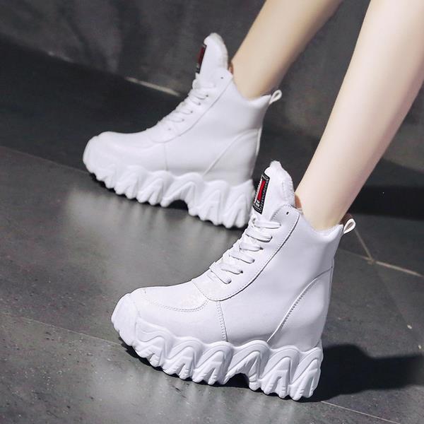 Lolita laarzen laarzen dames lage hak schoenen luxe laarzen-dames winter schoenen ronde neus rubber: Wit / 37