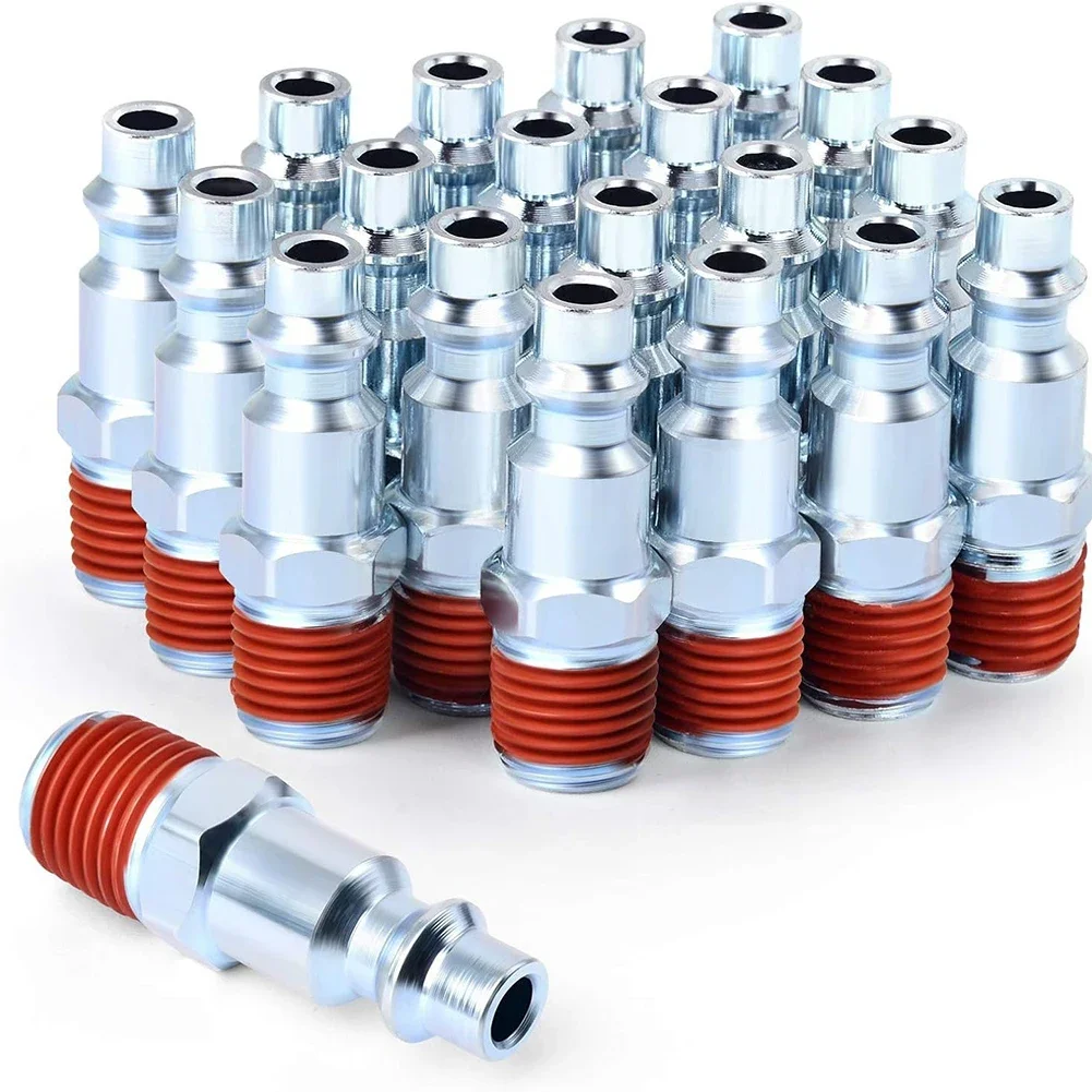 Adaptateur de tuyau d'air mâle, 1/4 "NPT pour tuyauterie, outils pneumatiques, raccord de ligne d'air, connecteur à dégagement rapide de compresseur, 5 pièces