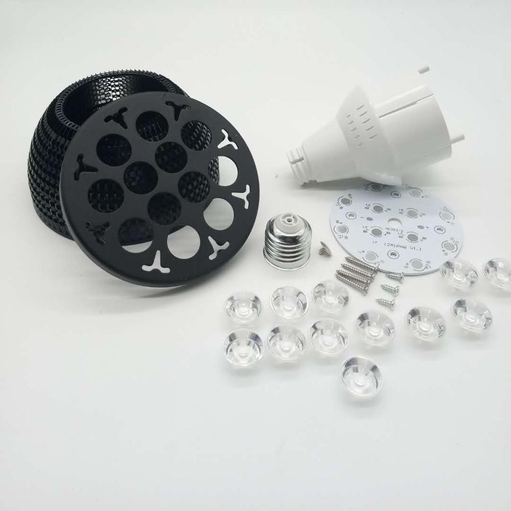 DIY LED PAR38 lamp kitsl light bulb par light shell suite parts led accessories e27 lamp holder 12W