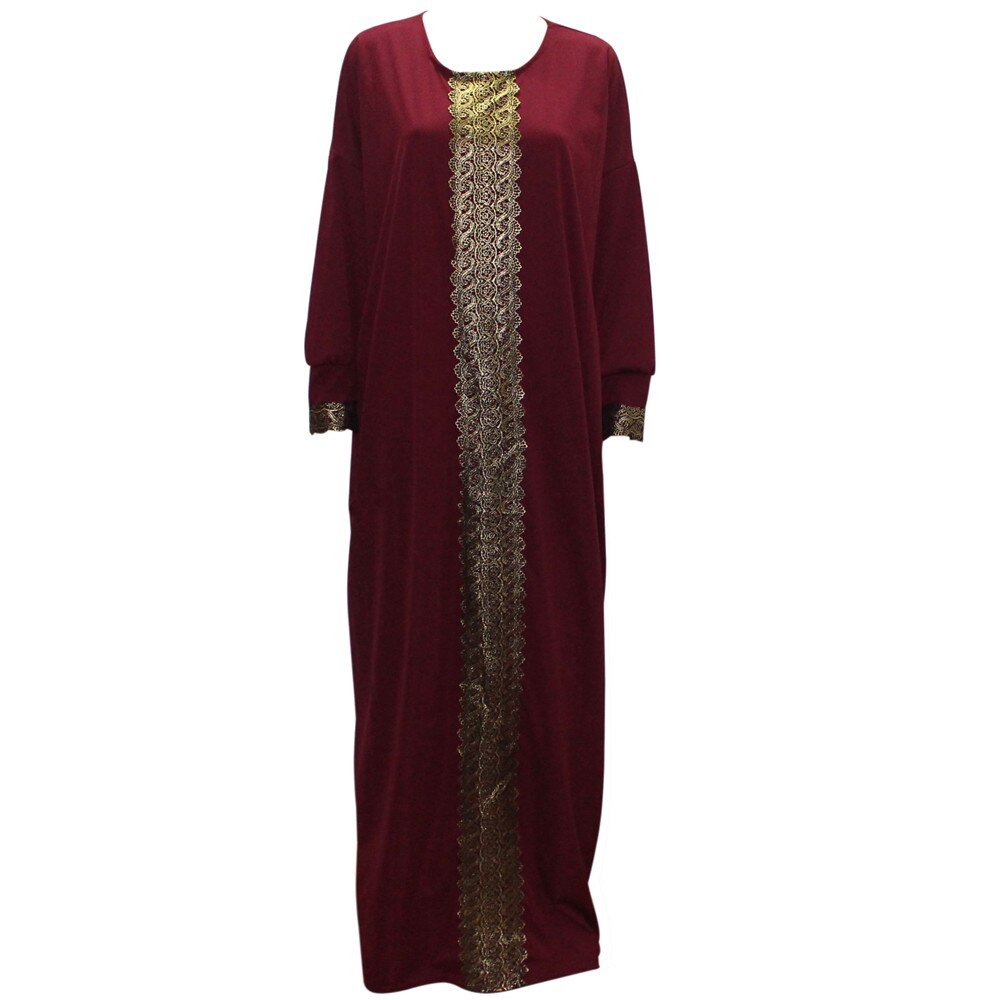 Tilapia kaftan stijl vrouwen jurk maxi lange vintage toga plus size zomer herfst jurken loszittende jurk: wine red