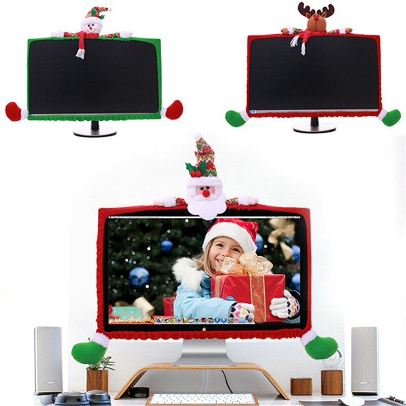 Decoracion Navidad Kerst Computer Stofdicht Covers 3D Kerstman Decoratie Lcd Monitor Cover Jaar