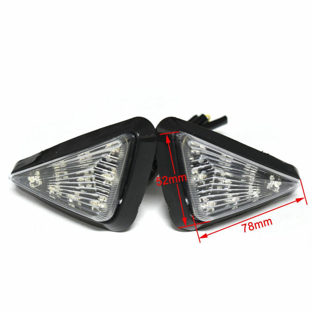 Fuleem-señal de giro para motocicleta, accesorio Universal para Moto, triangular, resistente al agua, 9 luces LED, 12V, 2 unidades