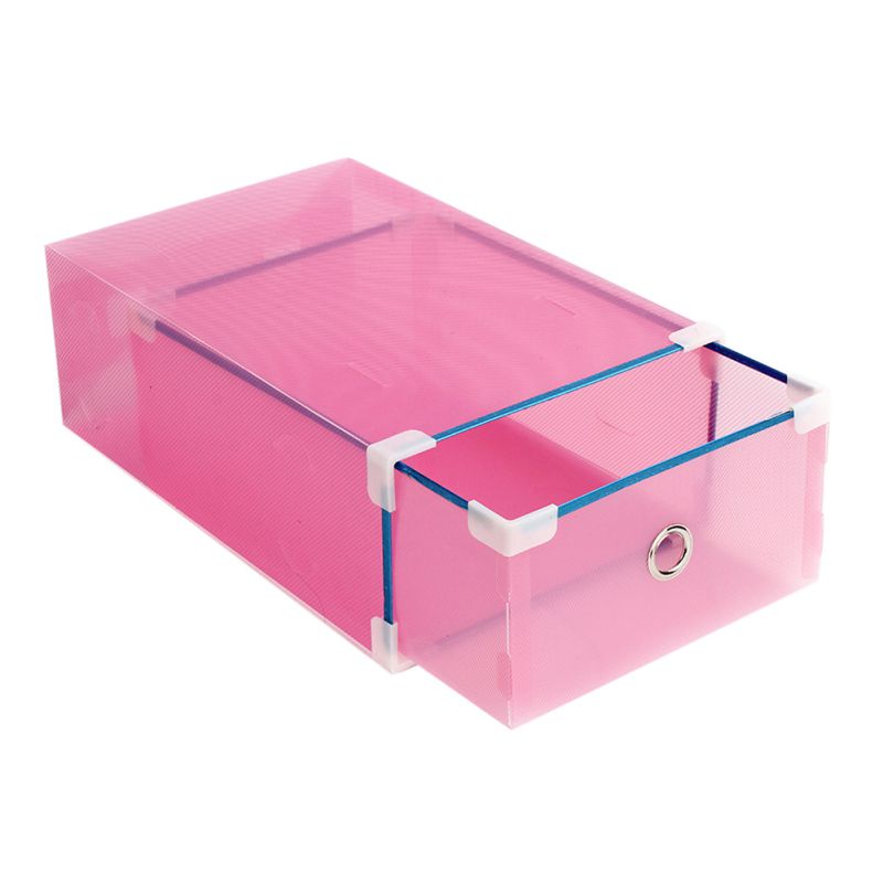 Rectangle Organizer Shoe Box Clear Stackable Home Space Saving Storage Container Plastic Foldable Shoe Drawer