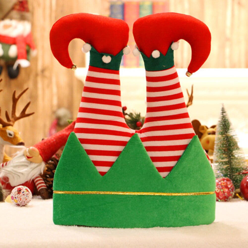 Sombrero de Navidad con patas de payaso para niños, gorro de franela de Gorro de Navidad para de adultos, para Festival, Año , decorativo para el hogar