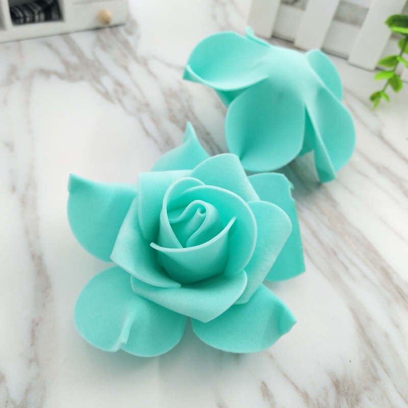 Tee itsesimulaatio pe foam rose kukka pallo kukka-asetelma kaaria 4.5 cm 5 kpl: Tiffany sininen