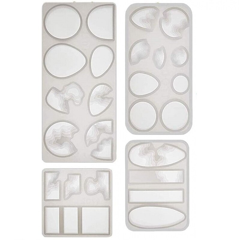 4 Stuks Wave Patroon Siliconen Gieten Hars Mallen Sieraden Gereedschap Voor Diy Hars Hangers Oorbel Epoxy Sieraden Maken Ambachten