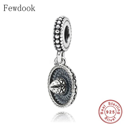 Passend für originale charm-armbänder , 100%  authentische 925 -retro-sombrero-hutperlen aus mexiko zur herstellung von damen-berloques im großhandel