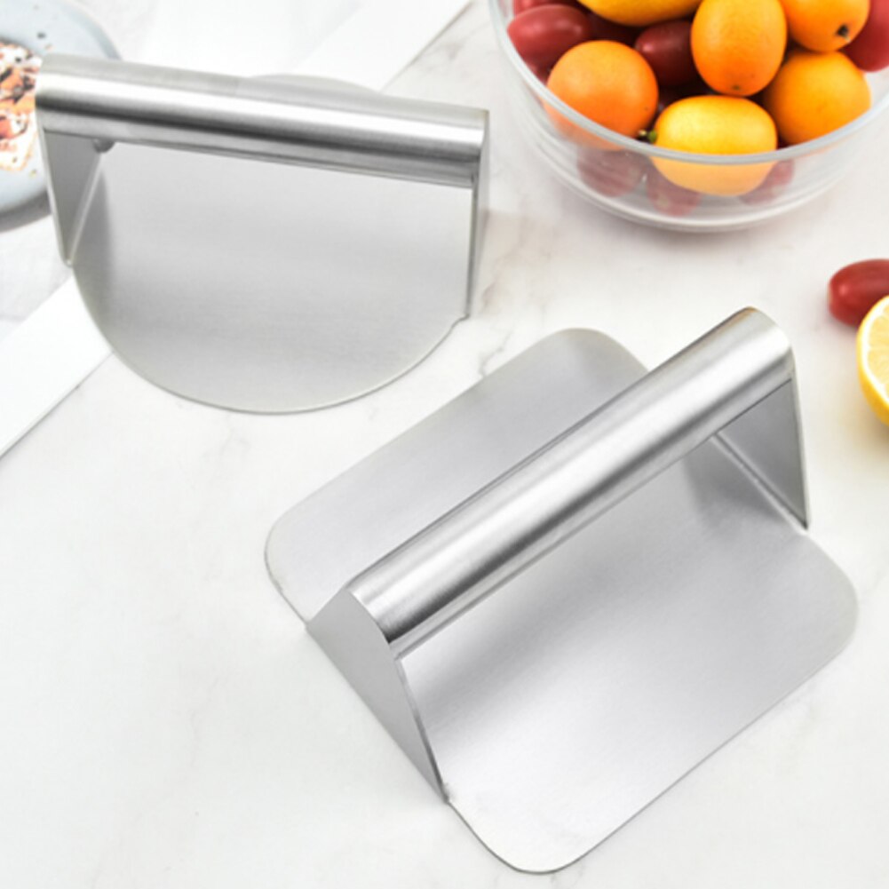 Stainless Steel Burger Press Round/Square Shape Nonstick Burger Smasher Bacon Ham Press Flap Top Grill Griddle Cooking Tool