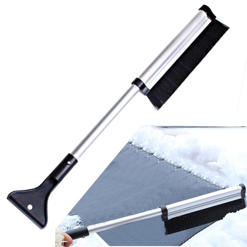 Raspador de hielo para parabrisas de coche, cepillo extensible de acero inoxidable, herramienta de limpieza, escoba, accesorios de lavado
