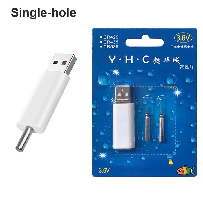 ICERIO LED Fishing Float Rechargeable Battery CR425 USB Charger for Electronic Floats Batteries Night Fishing Accessories Tackle: Single hole