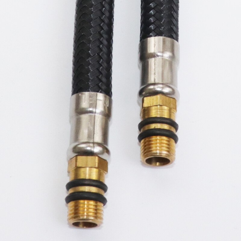 Svart nylon rørleggerslange baderom 3/8 kran rørkobling vannforsyning tilkoblingslinjer fleksible flettet wc toalettvask slanger