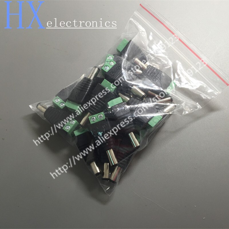 100PCS DC plug 5.5 * 2.1MM male DC power plug
