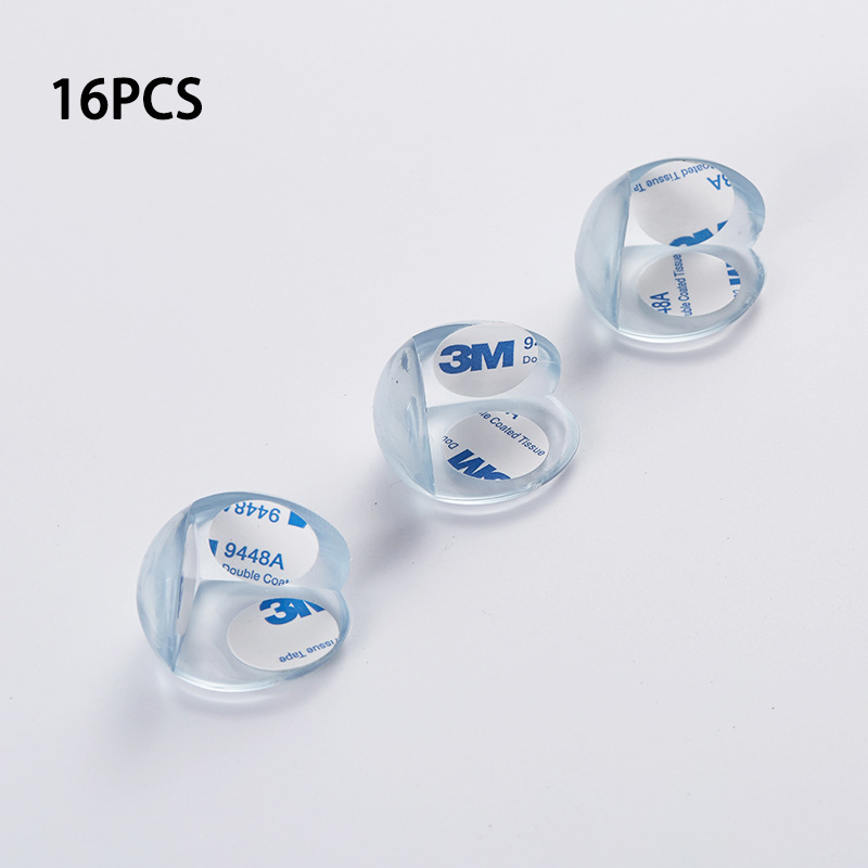 Protector de esquina de silicona para muebles, funda de seguridad Anticolisión de vidrio para mesa, borde de esquina, cojín Protector para bebé, 4/8/16 piezas: 16pcs Roundtype