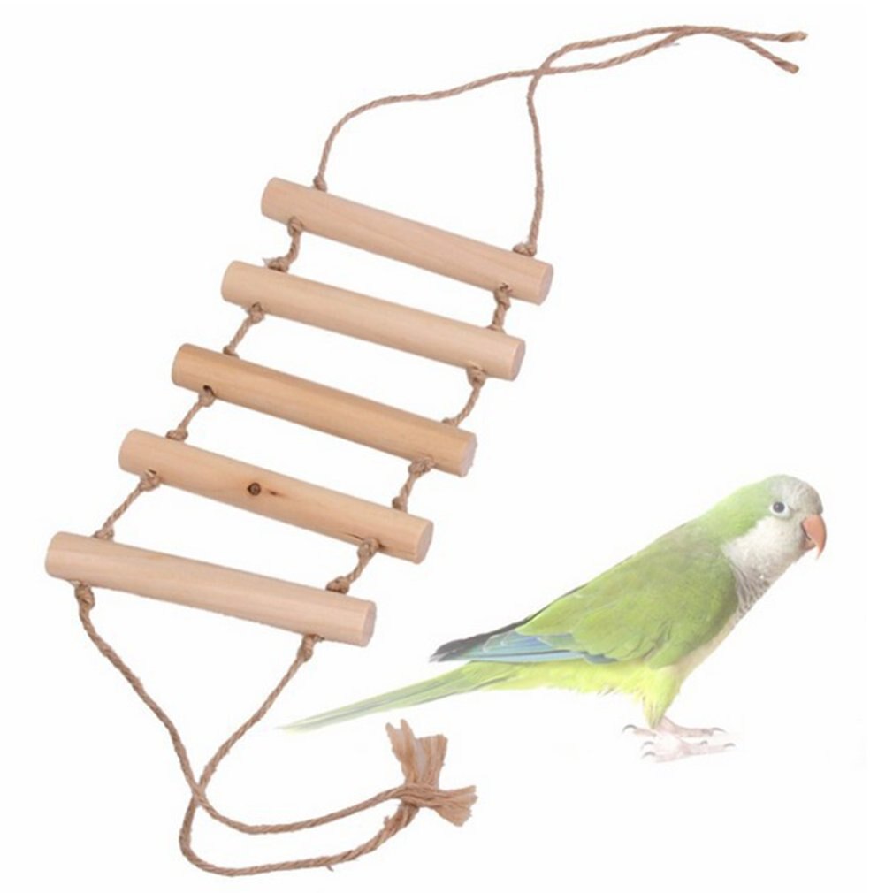 Parrot hemp rope ladder Parrot supplies climbing ladder hemp rope ladder standing frame Hanging Rope Wooden Ladder