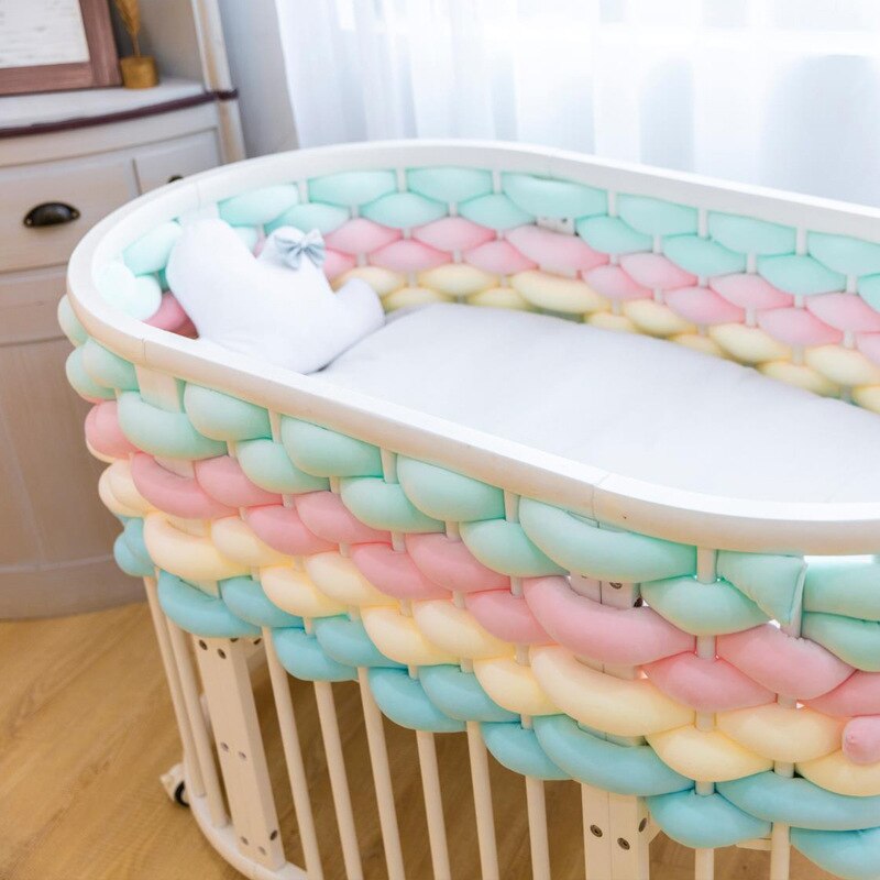 2021new 5M Baby Bumper Bed Braid Knot Pillow for Infant Bebe Crib Protector Cot Bumper Room Decor For Kids Room Decoratiion