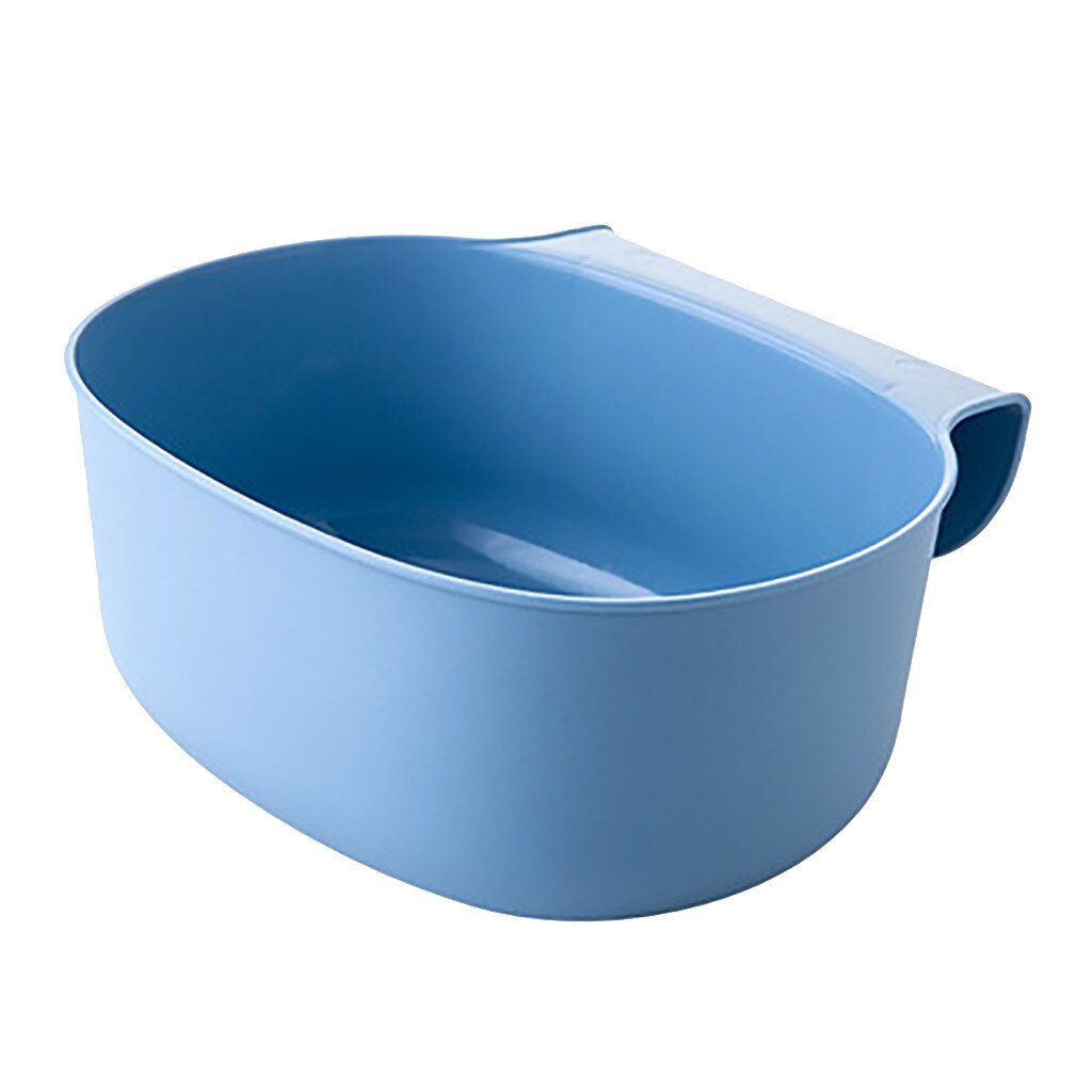 1Pc Küche Schrank Tür Kunststoff Korb Hängen Abfalleimer Behälter Müll Schüssel Kasten Schreibtisch Lagerung Mülleimer Lagerung Halfter: Blau