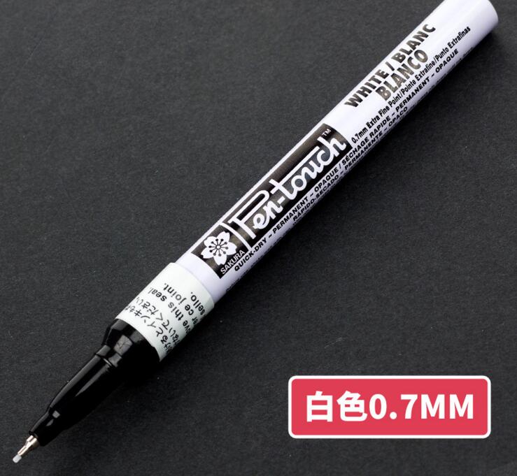 Sakura pen-touch metalliske tuscher uigennemsigtige oliemaling penne 0.7 mm 1.0 mm 2.0 mm hvidguld sølv japan: 07mm hvide