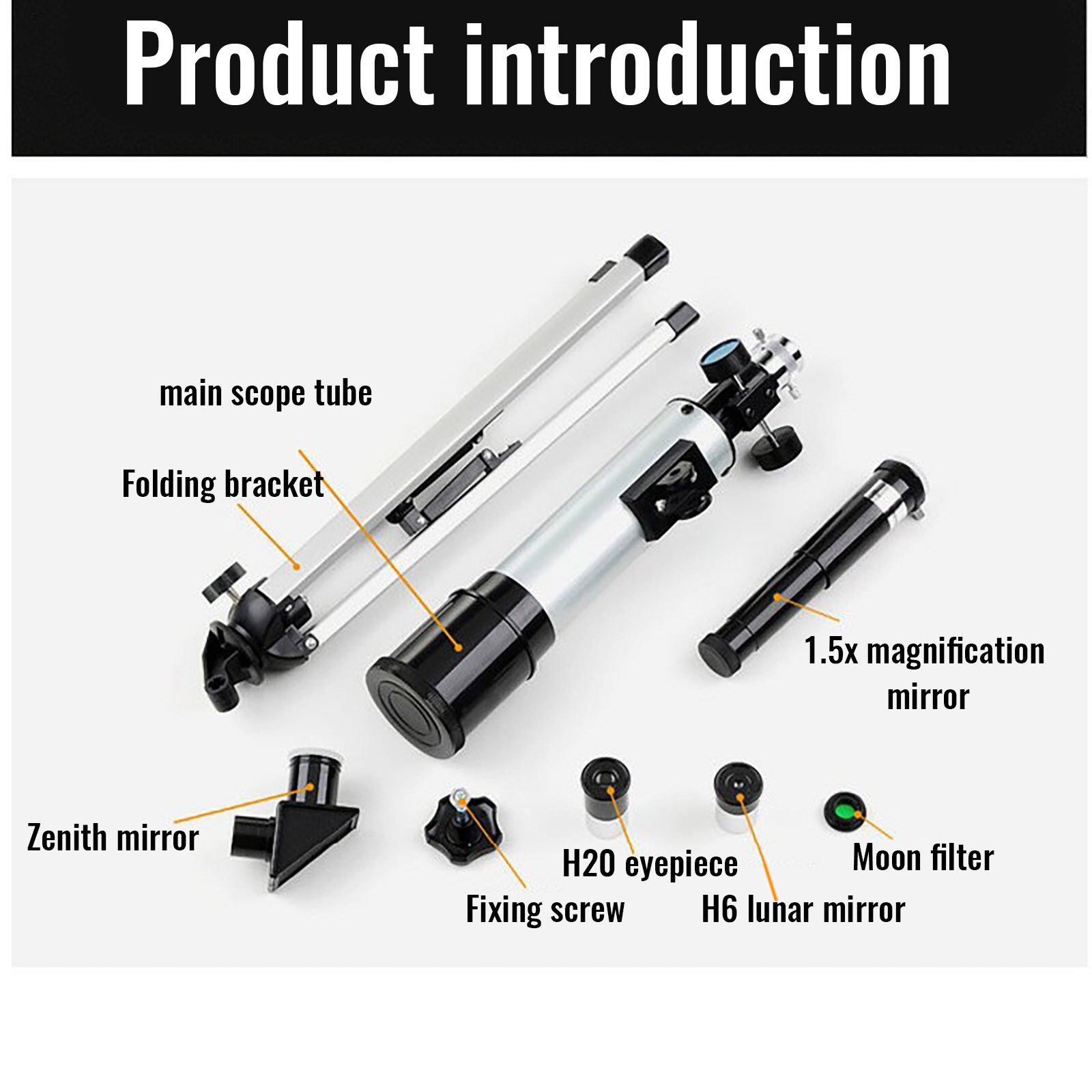 1pcs Telescope Wide-angle Astronomical Telescope Beginner Monocular Lunar Observation Tele Telescopio Telescope Astronomic