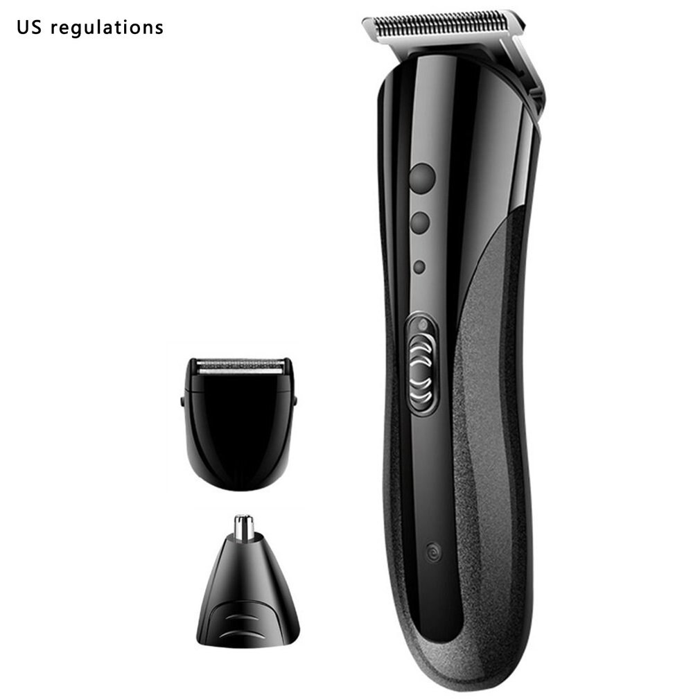 3 In 1 Hair Trimmer Abs + Carbon Steel Rechargeable Hair Clipper Electric Shaver Beard Nose Trimmer Styling Tools 1 Set: US Specifications