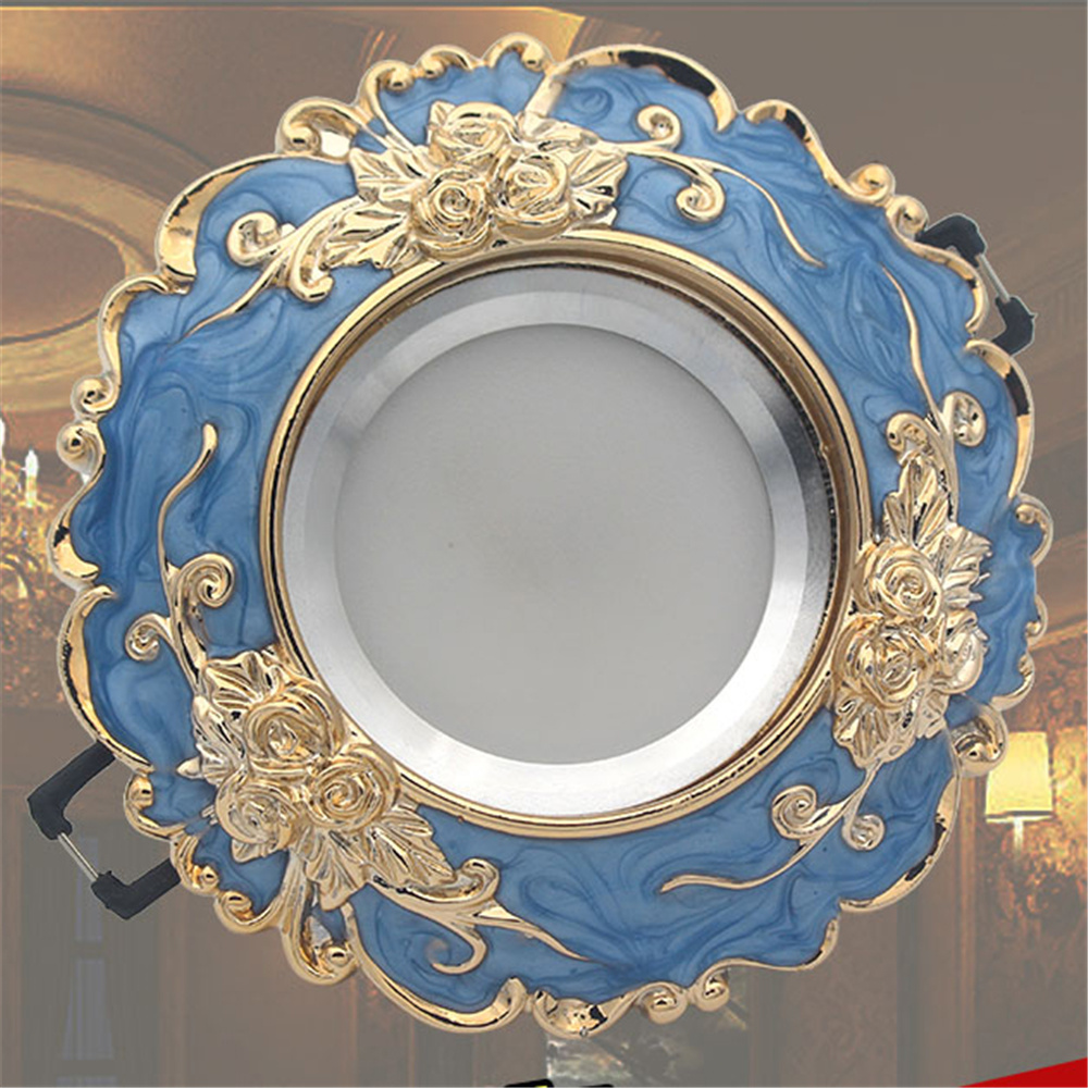 Art Deco Resin Blauw Goud Guirlande Led Downlighters Woonkamer Hal 5W 7W Loft Interieur Inbouw Plafonds Lamp 110V 220V Spanning