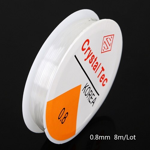 Mode 5/8/10/12/15 Meter/Roll Lengte Diameter Crystal Elastisch string Discussie Voor DIY Ketting Armband Sieraden: 0.8mm 8M