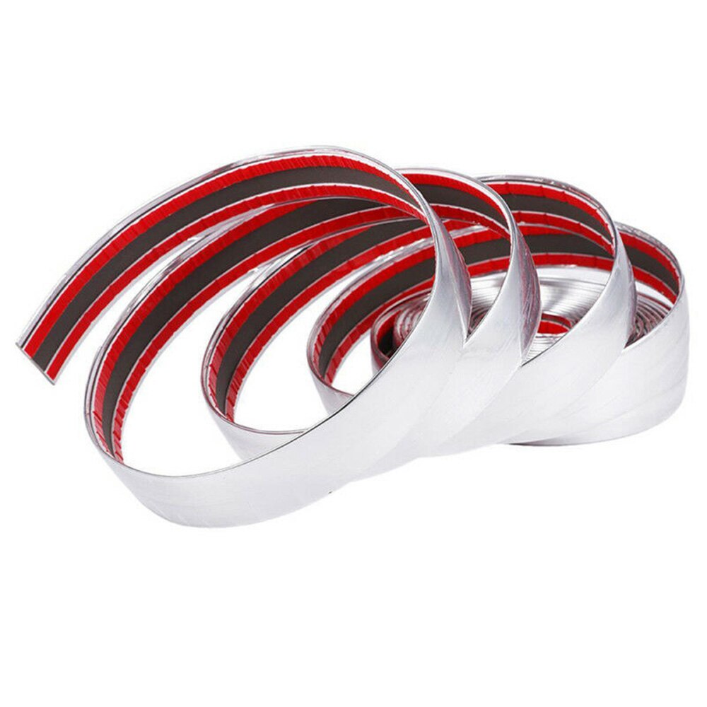 15m Flexible Chrome Trim Car Interior Exterior Moulding Strip Decorative Line Silver 6mm*15m Accessories