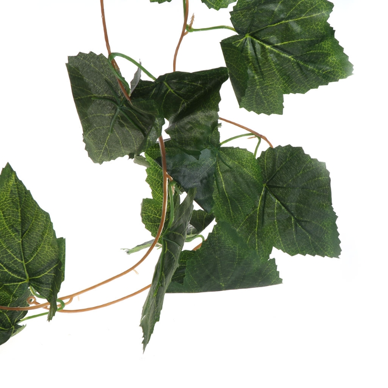 Kunstig vindrue krybdyr æske dekoration firben grønne blade 2.4m plante krybdyr terrarium indretning