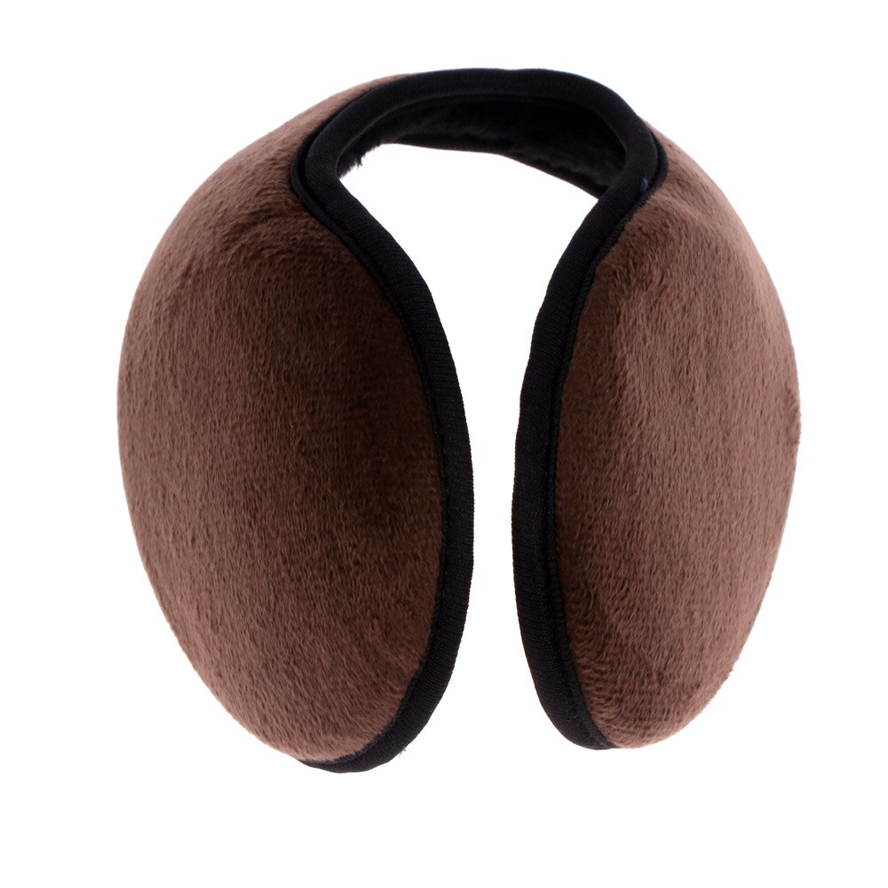 Vinter herre dame fleece ørebånd elastisk hovedbøjle ørebeskyttere ørevarmere: Sort