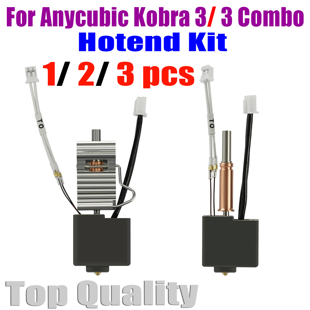 For Anycubic Kobra 3 Hotend Kit Thermistor Heating Tube 24v 50w Heater Block for Anycubic Kobra3 Combo Print Head End