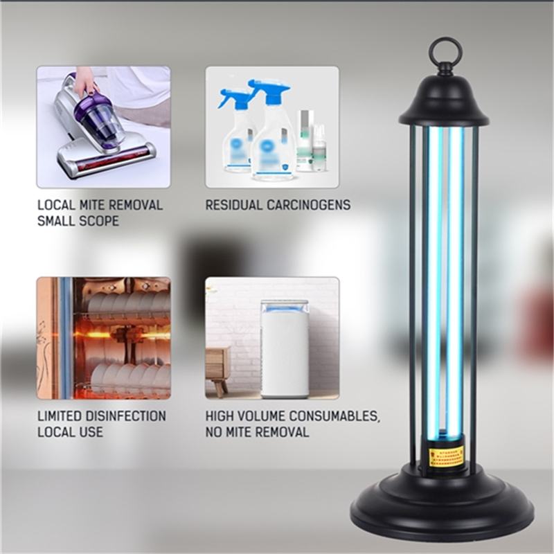 220V 38W Portable Home UV Germicidal Lamp UV Disinfection Lamp Disinfection Mite Sterilizing UV Lamp with Remote Controll