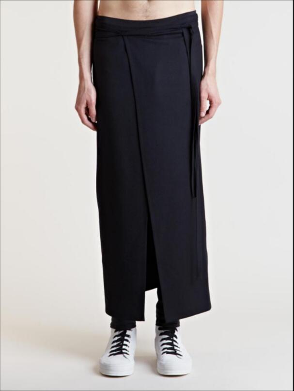 Culottes hommes jupe pantalon défilé jupes neutres personnalité robe longue décontractée grande taille Trousersinger Costumes 28-46