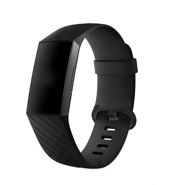 L Unsex Pure Color Band Strap For Fitbit Charge 3 Bracelet Replacement Watch Band For Fitbit Charge 3 Smart Watch Accessories: Black