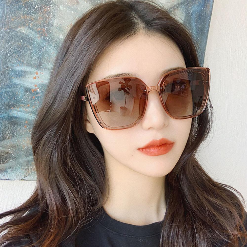 Kvinder fashionable retro alsidige solbriller stor ramme tynd ansigt solbrille