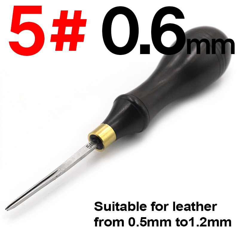 Terävä nahkareuna seosteräs terä santelipuu kahva tee itse nahkakäsityö särmäystyökalu nahka viistereuna halkaisuleikkaus: 0.6mm