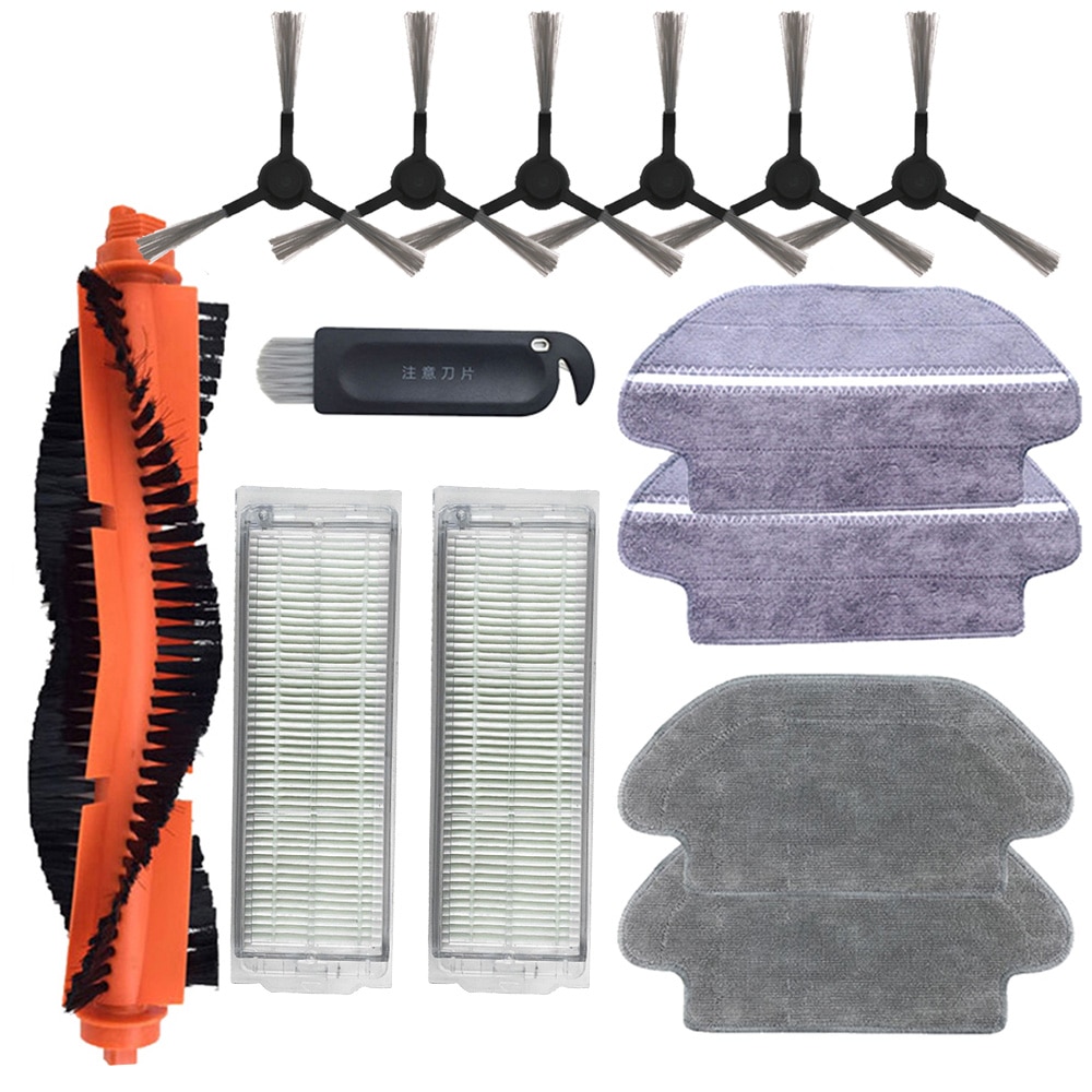 Hovedbørste hepa filter sidebørste moppe klud til xiaomi robotstøvsuger styj 02ym conga 3490 viomi  v2 pro filter v-rvclm 21b