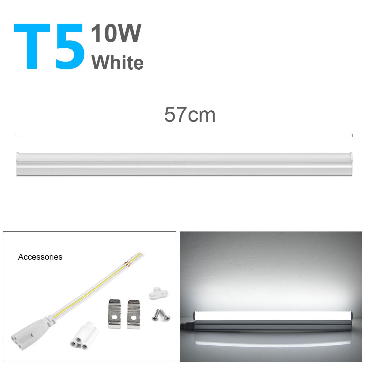 T5 LED Tube Lamp 220V T8 LED Light Bulb Bar Lights 30cm 60cm T5 Tube LED Fluorescent Tube Kitchen indoor Lighting: T5 10W White